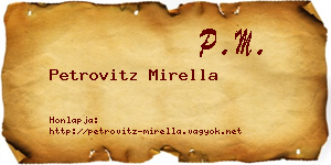 Petrovitz Mirella névjegykártya